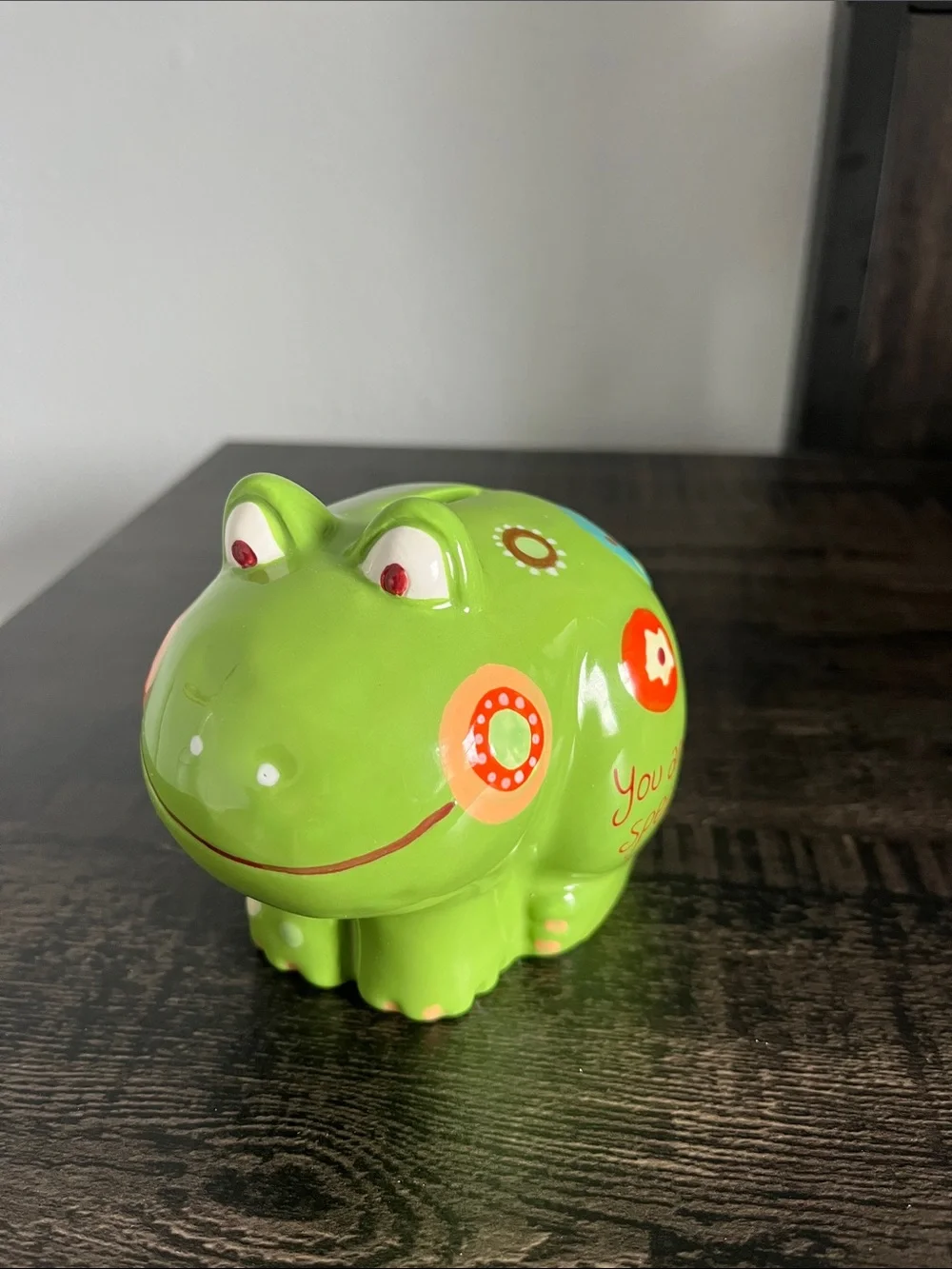 Green Ceramic Frog Coin Bank - 